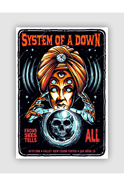fırsatlar diyarı System Of A Down Know Sees Tells All Vintage Duvar Posteri -...