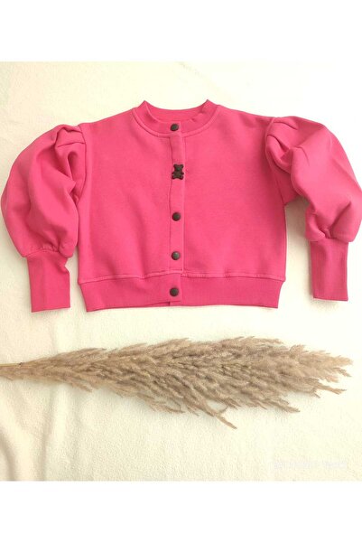 Baby 3 İplik Pamuklu Şardonlu Balon Kol Kız Çocuk Ceket
