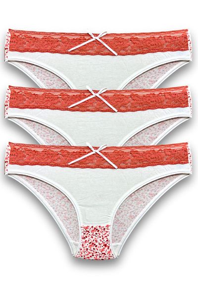 Berrak Chiloți bikini damă cu dantelă, pachet de 3