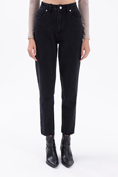 BROSERER Cndy Black Colorfast Mom farmerke Ženski Boyfriend Visok struk Power...