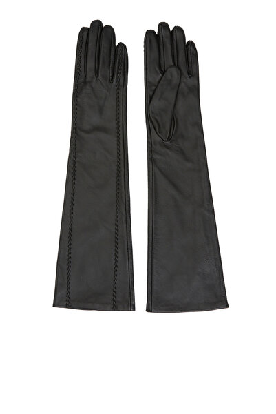 Network Women's Leather Gloves with Black Stitching Detail