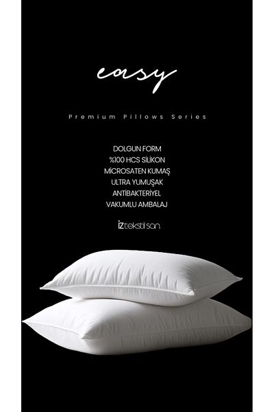 İz Concept 2 bucăți Easy Pillow Plump Form 100% Hcs Silicon Captusă Lavabilă 700gr Hotel Perne Set