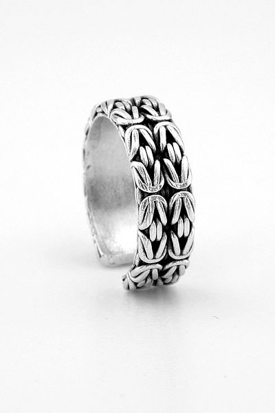 Solfera King Chain Pattern Brass Adjustable Men's Ring RG044