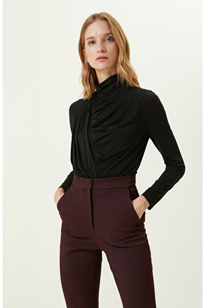 Network Siyah Dik Yaka Çıtçıtlı Body