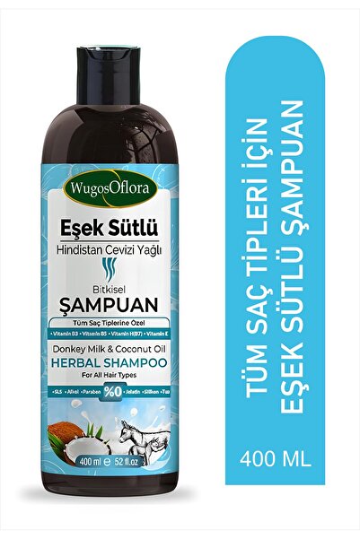 wugos Phytoflora Kepek Karşıtı Tuzsuz Eşek Sütü Ve Hindistan Cevizi Yağlı Bitkisel Şampuan
