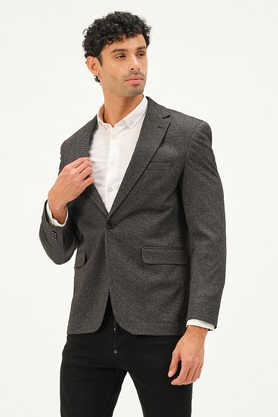 VALUE Γκρι Slim Fit Ανδρικό Κλασικό Κομψό Μπουφάν Blazer