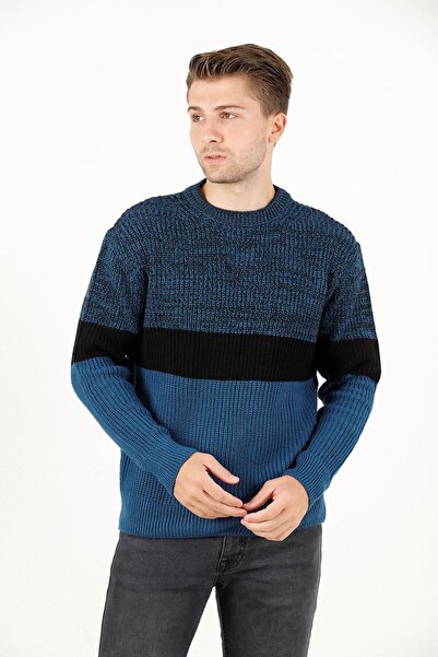 F&K Мъжки пуловер с висока яка