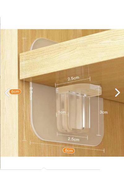 NİVENE 4 Pieces Adhesive PLASTIC SHELF APPARATUS 4 Pieces Plastic