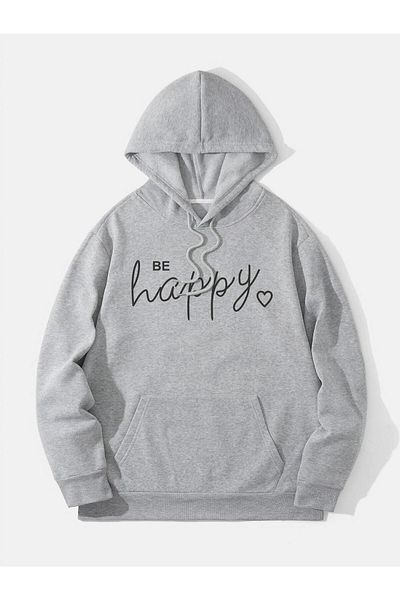 WNWGKN LUNAVISITA Be happy - Φούτερ με στάμπα με κουκούλα