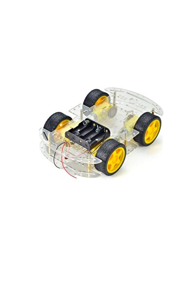 Fapatech Arduino Araba Gövdesi 4WD Çok Amaçlı Mobil Robot Araba Platformu + 4lü Pil