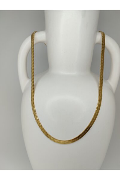 Romea İtalyan Zincir Çelik Kolye Altın Rengi