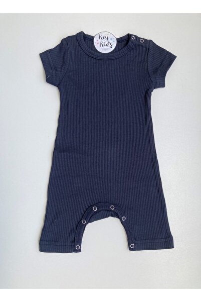 KEY KIDS Unisex Baby Navy Blue Corded Romper Jumpsuit 3-6 Months