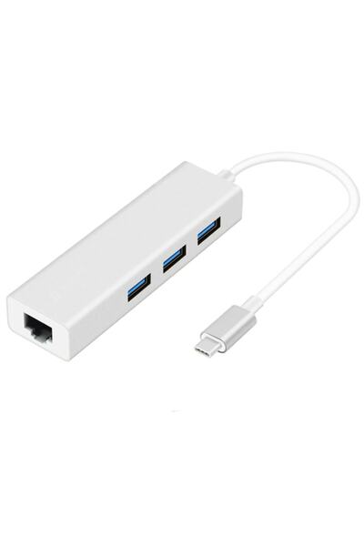 Coverzone Usb 3.1 Type C To Ethernet + 3 X Usb Çevirici 4 Port Hub Çoklayıcı