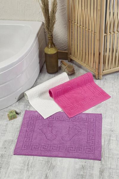 ŞİLAY HOME Şilay 3 Adet Ayak Havlusu Mor Krem Pembe