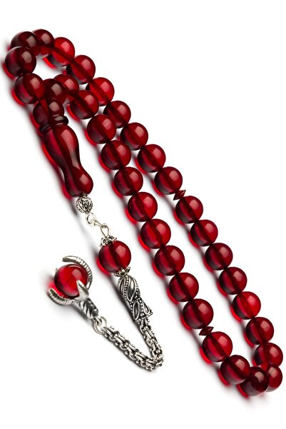 OTTOTESBİH Сребърна модел 9 мм сферична нарязана кехлибарена молитвена броеница