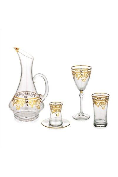 Royal Victoria Neslişah Lüks 49 Parça Bardak Seti Altın