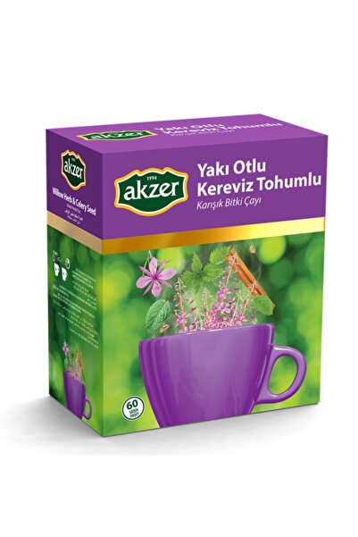 Akzer Yakı Otlu Kereviz Tohumlu Karışık Bitki Çayı 60 Süzen Poşet