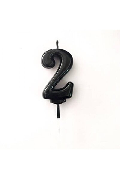 sevinç süs 2 Yaş Siyah Rakam Mum