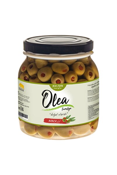 Olea Familya Yeşil Zeytin Biberli 1 Kg
