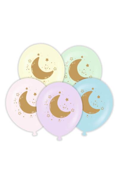 parti sürprizi معكرون الهلال نجمة بالون مختلط الألوان 10 الكثير