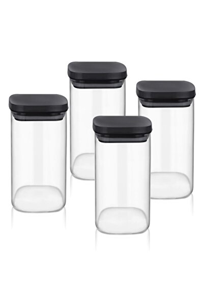 The Mia Cam Kavanoz 4 Lü Set 1350 Ml - Siyah