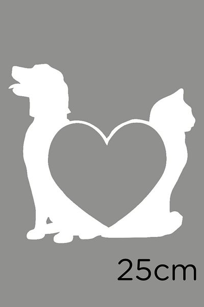 MIGNATIS Autocolant Paste Pentru Câine, Pisică și Inimă Petshop 25cm - Alb