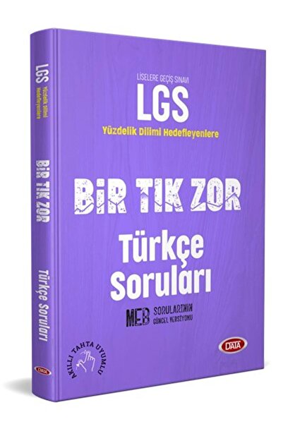 Data Yayınları 8. Sınıf Lgs Bir Tık Zor Türkçe Soruları Yeni 2021