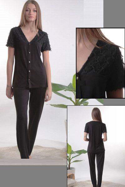 Pamuk & Pamuk Black Home Wear Pajamas Tamik