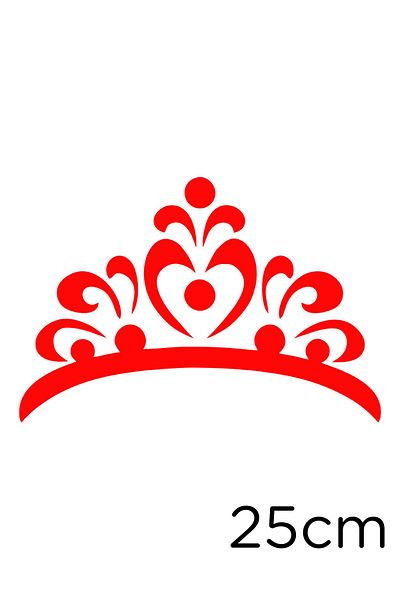 MIGNATIS Flower Pattern Shaped Princess Crown Sticker Paste 25cm - Red