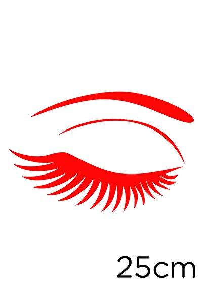 MIGNATIS Rimelli Uzun Kirpikler Araba Araç Oto Sticker 25cm - Kırmızı