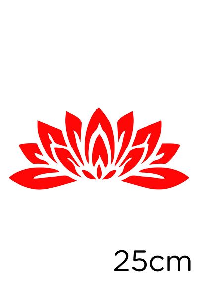 MIGNATIS 25cm Red Lotus Flower Sticker - Wide Large Leaf Sticking