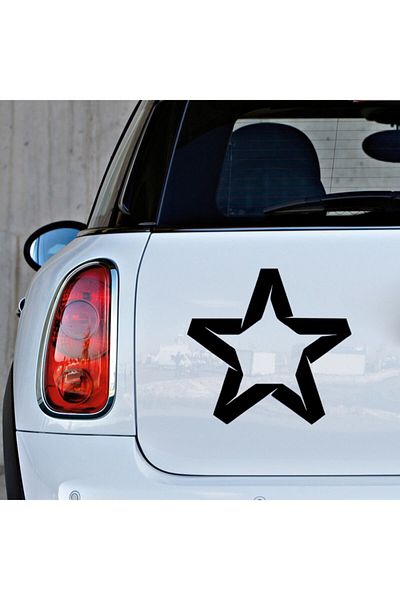 MIGNATIS Autocolant Black Star - 25 cm, efect de tăiere și lipire detaliată