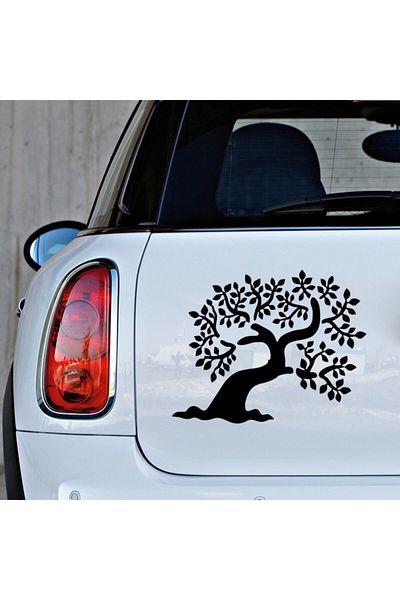 MIGNATIS Lotus Flower Tree Motif Sticker Sticking 25cm - Black