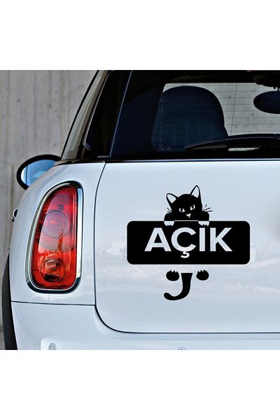 MIGNATIS Autocolant cu inscripții și pisici în aer liber 25 cm - negru