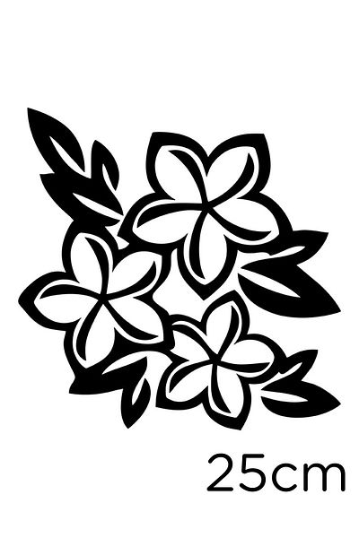 MIGNATIS Flowers And Leaves Wall Modified Car Sticker 25cm - Black