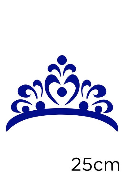 MIGNATIS Flower Pattern Shaped Princess Crown Sticker Paste 25cm - Navy Blue