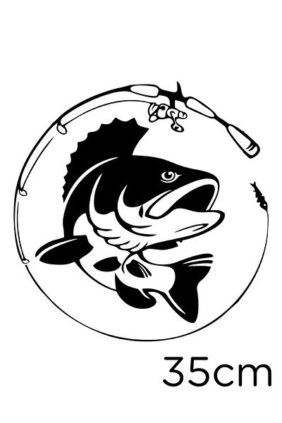 MIGNATIS Autocolant Time to Go Fishing 35cm - Negru