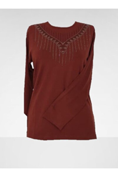 Nacar Yaka Taşlı Penye Buluz