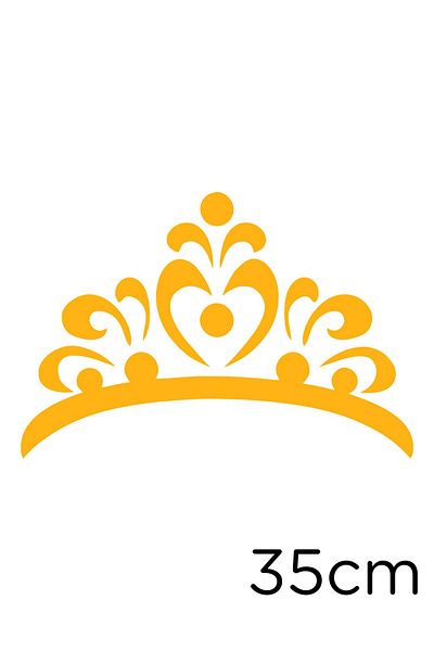 MIGNATIS Flower Pattern Shaped Princess Crown Sticker Pasting 35cm - Yellow