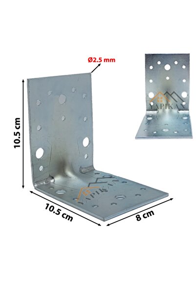 Yapıkan 1 Adet Orta Yük L Demir Gönye Köşebent 2.5x80x105x105mm- Mobilya Dolap Raf Köşe Bağlantı Birleştirme