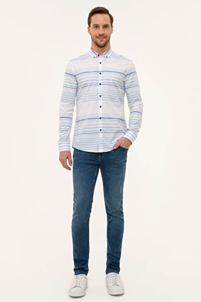 Pierre Cardin Mavi Slim Fit Gömlek