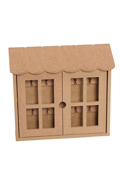 Özka Hobi Ahşap Ahşap Mdf Boyanabilir 2 Kapaklı Dekoratif Anahtarlık