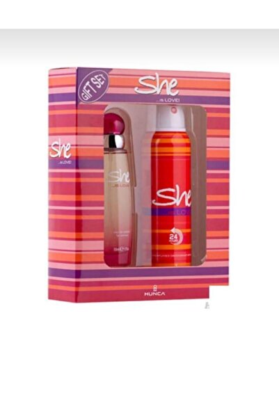 She Is Love Edt 50 Ml Kadın Parfümü + 150 Ml Body Spray Parfüm Seti