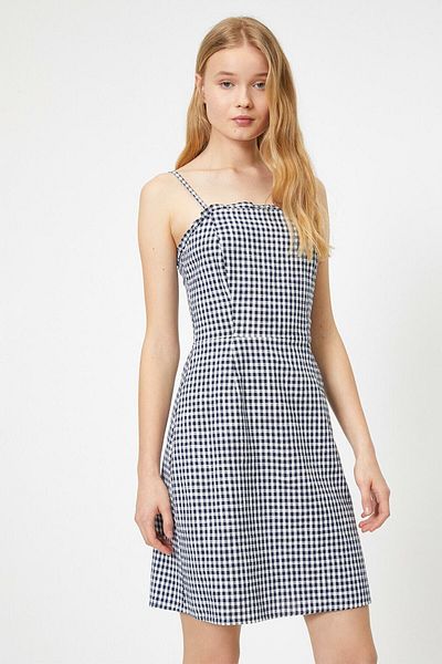 Koton Women's Black Checkered Dress 0YAL88078OW