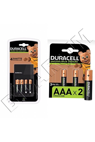 Duracell Cef 14 Pil Şarj Cihazı 4 Adet Şarj Edilebilir 750 Mah Aaa Ve 2 Adet 1300 Mah Aa Şarjlı Pil