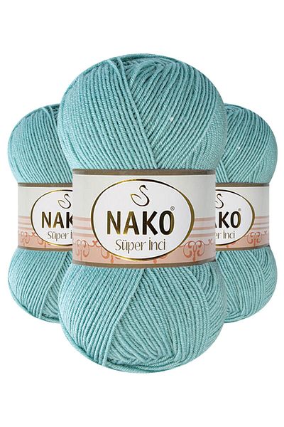 NAKO Super Pearl 02524 5 Pieces Hand Knitting Yarn Mint Green