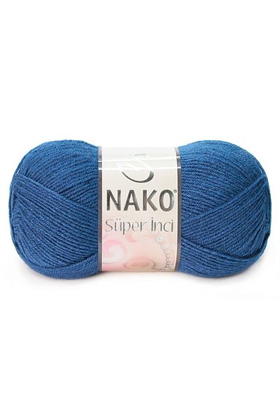 NAKO Super Pearl 00517 5 Pieces Hand Knitting Yarn Medium Blue