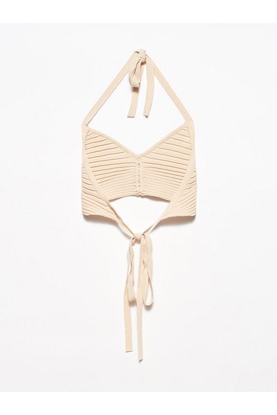 Dilvin 1011 Fűzős Hátsó Kötött Bustier-bézs