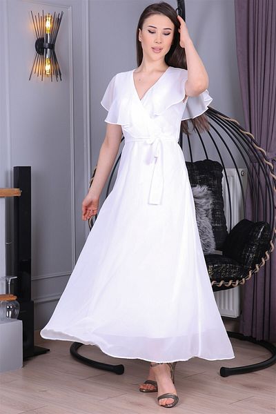 Neşeli Butik Γυναικείο φόρεμα με φόδρα με κορδόνια με λεπτομέρειες Nb8047