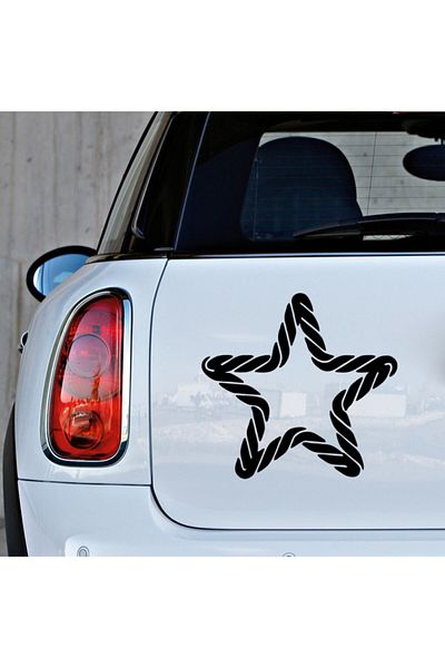 MIGNATIS Autocolant cu etichetă cu dungi Black Star - Lipire 35cm